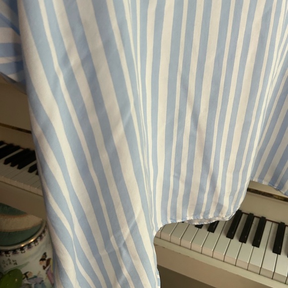 Dex Light Blue and White Striped Casual Short Sleeve Shirt XXL - Picture 13 of 15